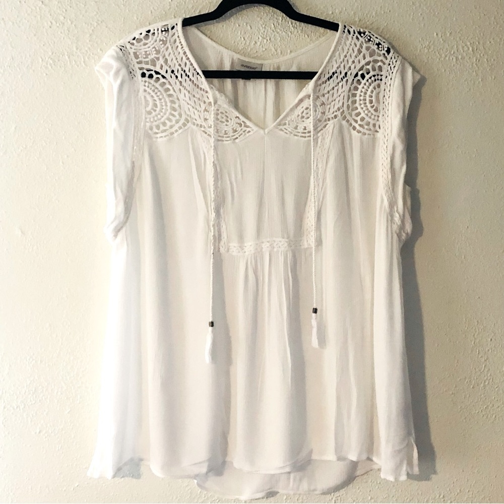 Avenue plus size lace bohemian tunic top!